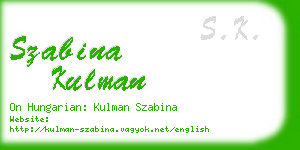 szabina kulman business card